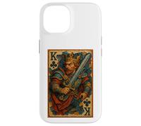 King of Clubs Warrior Medieval Fantasy Card Lucky Poker Custodia per iPhone 14