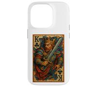 King of Clubs Warrior Medieval Fantasy Card Lucky Poker Custodia per iPhone 14 Pro