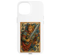 King of Clubs Warrior Medieval Fantasy Card Lucky Poker Custodia per iPhone 15
