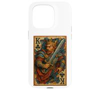 King of Clubs Warrior Medieval Fantasy Card Lucky Poker Custodia per iPhone 15 Pro