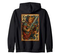 King of Clubs Warrior Medieval Fantasy Card Lucky Poker Felpa con Cappuccio