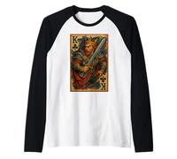 King of Clubs Warrior Medieval Fantasy Card Lucky Poker Maglia con Maniche Raglan