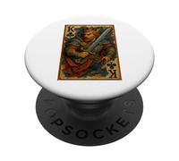 King of Clubs Warrior Medieval Fantasy Card Lucky Poker PopSockets PopGrip Adesivo