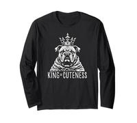 King of Cuteness - Adorabile Bulldog Inglese per Natale Maglia a Manica