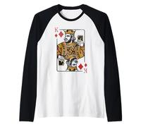 King of Diamonds - Carte da Gioco con Selfie Moderno Maglia con Maniche Raglan