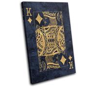 King of Diamonds Shabby Chic Vintage SINGLE TELA parete arte foto stampa