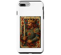 King of Diamonds Warrior Medieval Fantasy Card Lucky Poker Custodia per iPhone 7 Plus/8 Plus