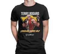 King of Fighters XV Legendary Hungry Wolf Terry Bogard Graphic Mens T-Shirt Unisex Tee Black L