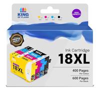 King of Flash - Cartucce di ricambio per Epson 18 18XL, compatibili con Epson Expression Home XP-425 XP-422 XP-415 XP-412 XP-325 XP-322 XP-315 XP-312 XP-225 XP-215 XP-212 XP-405 (1 set)