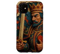 King of Hearts Playing Card Fantasy Paper Cut Lucky Poker Custodia per iPhone 11