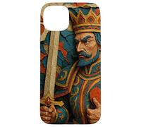 King of Hearts Playing Card Fantasy Paper Cut Lucky Poker Custodia per iPhone 15 Plus