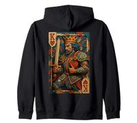 King of Hearts Playing Card Fantasy Paper Cut Lucky Poker Felpa con Cappuccio