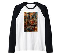 King of Hearts Playing Card Fantasy Paper Cut Lucky Poker Maglia con Maniche Raglan