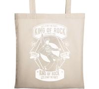 King of Rock Let's Start The Party Borsa tote in cotone ecologico naturale beige