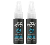 King of Shaves Advanced Sensitive Shaving Oil Vitamin E 2 x 30ml | Clear No Foam Formula that Helps Reduce Razor Burn. For Sensitive Skin. 100% Naturally Derived and Vegan.
