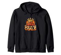King of the Coals BBQ Charcoal Grill Smoker Felpa con Cappuccio