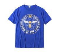 King of The Hive Beekeeper Bee Lover Honey T-Shirt Normal T Shirt for Adult Cotton Tees Normal Discount