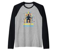 King of The Kitten Cave Cat Dad Maglia con Maniche Raglan