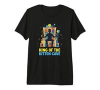 King of The Kitten Cave Cat Dad Maglietta Premium