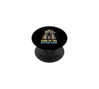 King Of The Kitten Cave Cat Dad PopSockets PopGrip Adesivo