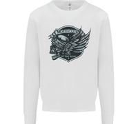 King Of The Road Motorcycle Skull Biker Uomo Sweatshirt Jumper