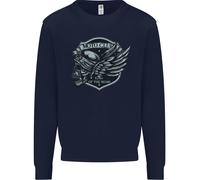 King Of The Road Motorcycle Skull Biker Uomo Sweatshirt Jumper