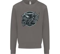 King Of The Road Motorcycle Skull Biker Uomo Sweatshirt Jumper
