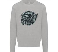 King Of The Road Motorcycle Skull Biker Uomo Sweatshirt Jumper