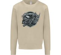 King Of The Road Motorcycle Skull Biker Uomo Sweatshirt Jumper