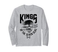 King of The Seven Seas Wild Abstract Skull Real Gangs Maglia a Manica