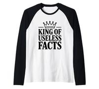 King of Useless Facts Divertente Trivia Appassionato Maglia con Maniche Raglan