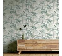 King Palma Foglia Albero Parati 922908 Verde Arthouse Tropicale Giungla Con Muro