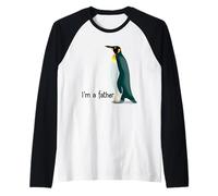 King Penguin Sono Un Padre Pinguino Uccello incapace di Volare Maglia con Maniche Raglan