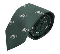 King & Priory Cravatta Mucca Ricamata Verde Scuro, Verde, Taglia unica