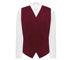 King & Priory Gilet in velluto bordeaux, Borgogna, 3XL