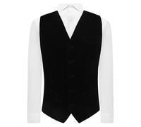 King & Priory Gilet in velluto nero, Nero , XL
