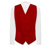 King & Priory Gilet in velluto rosso scuro, Rosso, XXXL