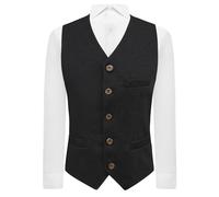 King & Priory - Gilet - Uomo Nero 2XL