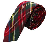 King & Priory Traditional Cravatta A Quadri Scozzesi Tartan Rosso