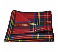 King & Priory Traditional Pochette A Quadri Scozzesi Tartan Rosso, Fazzoletto