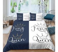 King QueenSet Di Copripiumino morbida 3 pezzi motivo 3D con cerniera hand drawn calligraphy copripiumino con federa soffice ultra morbido e traspirante for bambini adulti ragazzi King（220x240cm）