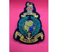 King ’S Corona The Arma Di Royal Marines Verde Laurel Ricamato Giacca Stemma