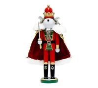 King - Schiaccianoci in legno | Schiaccianoci a forma di topi di Natale | Statua decorativa a forma di re schiaccianoci del re dei topi | Decorazione natalizia per la casa e il 'albero di