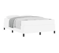 King Size Bed Frame with Mattress Set White 160x200 cm, Upholstered Fabric Platform Bed with Engineered Wood Frame, Breathable Pocket Spring Mattress, High Stability for Bedroom Guest Room