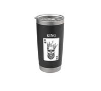 King Skull Re Di Cuori Carta Coppia Bicchiere termico in acciaio inox doppia parete