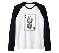 King Skull Re di Cuori Carta Coppia Maglia con Maniche Raglan