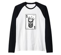 King Skull Re di Cuori Carta Coppia Maglia con Maniche Raglan