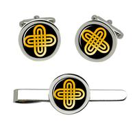 King Solomon's Croce Gemelli E Fermacravatta Set