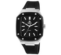 King Star Dozer Orologio da uomo Nero Siber Analogico Silicone Quarzo, Nero , cinghia
