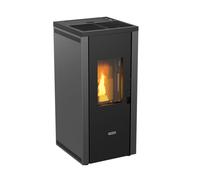 King stufa a pellet evo92 5.0 ,colore grigio, 8,3 kw-n, ermetica, rivestimento in acciaio